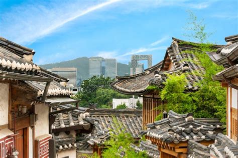 Bukchon Hanok wioska obraz stock Obraz złożonej z seul 42469551