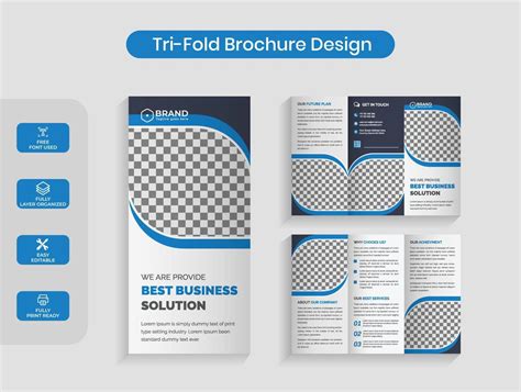 Modern Corporate Trifold Brochure Design Template 12189391 Vector Art