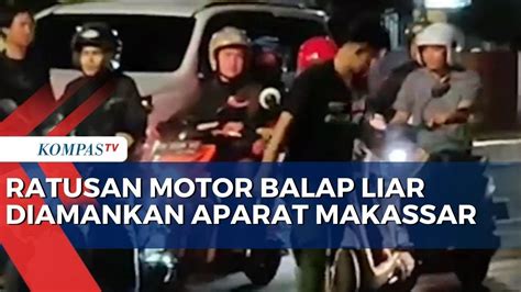 Ratusan Motor Disita Aparat Polrestabes Makassar Saat Razia Balap Liar