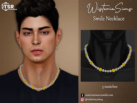 The Sims Resource Sims 4 Necklace WisteriaSims For Men Smile