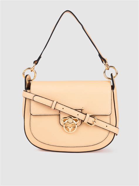 Buy Allen Solly Women Nude Coloured PU Structured Satchel Handbags For Women 19397050 Myntra