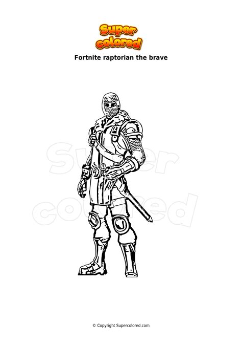 Coloring Page Fortnite Raptorian The Brave