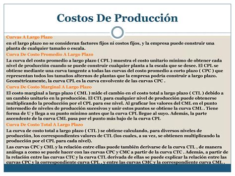 Teoría de producción y los costes PPT Descarga Gratuita