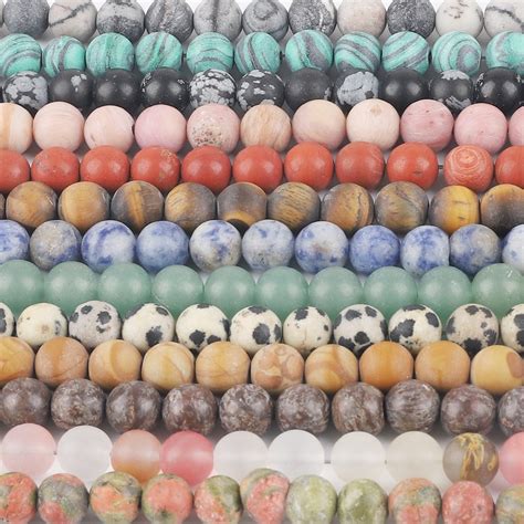 Wholesale 4 6 8 10mm Natural Frosted Round Stone Beads For Jewelry