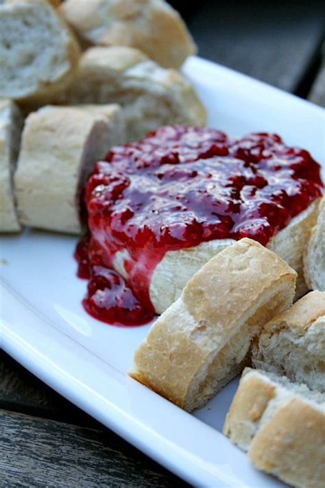 Grilled Brie With Raspberries Place Slate Or Cedar Plank On The