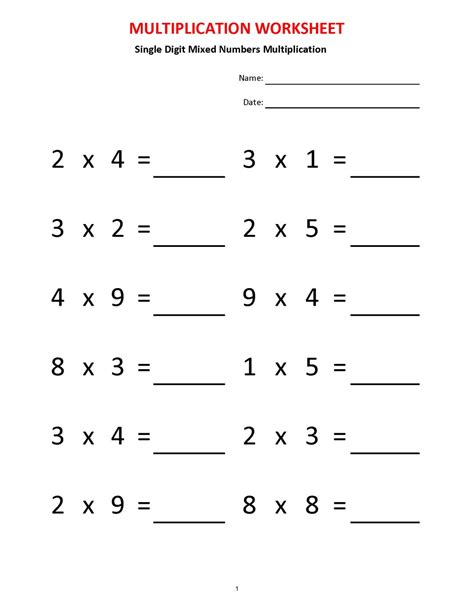 Free Printable Multiplication Worksheet By 2 Download Free Printable