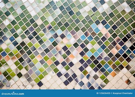 Close Up Light Green Mosaic Tile . Stairs Covered with Tiny Mosaics Stock Image - Image of ...