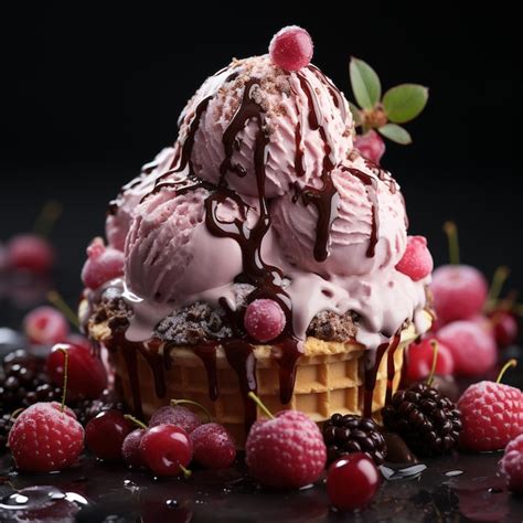 Premium Photo Chocolate Strawberry Ice Cream