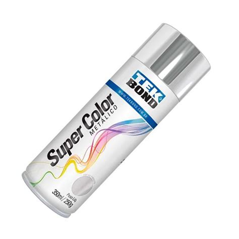 SPRAY SUPER COLOR METÁLICO CROMADO 350 ML 250 G TEKBOND