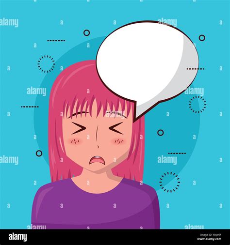 Anime Girl Talk Speech Bubble Stock Vector Image And Art Alamy