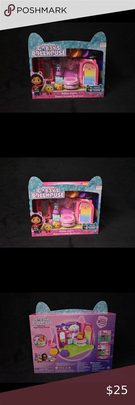 Gabby S Dollhouse Sweet Dreams Bedroom With Pillow Dollhouse