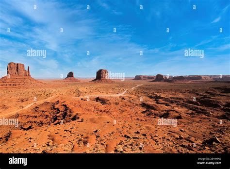 Monument Valley Under The Blue Sky Stock Photo Alamy