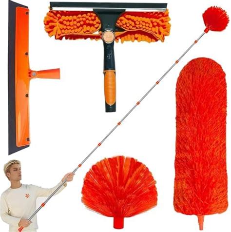 20 Feet High Reach Duster Kit With 3 14 Ft Spliceabl Pole High Ceiling Dusting And