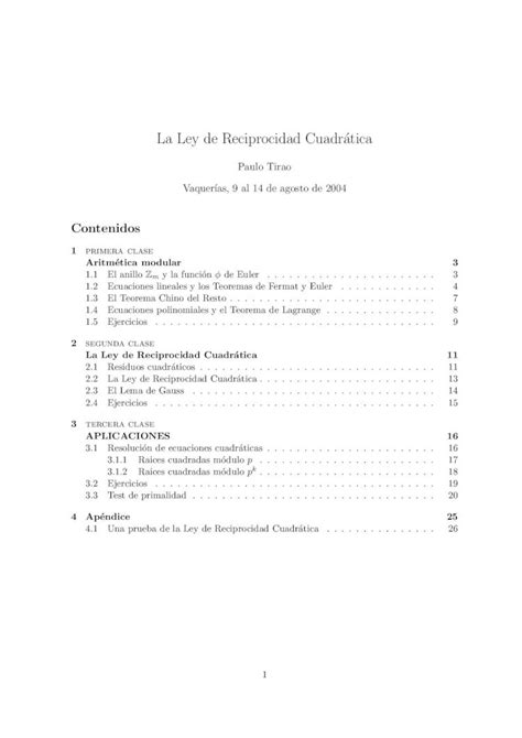 PDF La Ley de Reciprocidad Cuadrática DOKUMEN TIPS