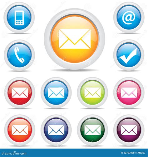 Icon Pack Mail Set Symbol Vector Stock Vector Illustration Of Global