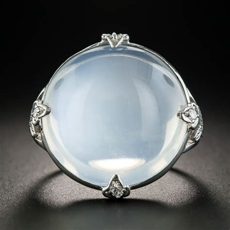 Large Vintage Platinum Moonstone Ring