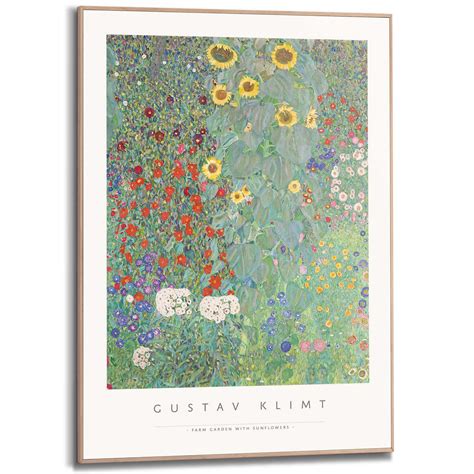 Framed in Wood Gustav Klimt - farm garden 70x50 – Orangewallz