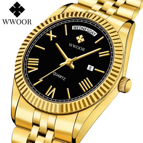 WWOOR reloj analógico de acero inoxidable para hombre nuevo accesorio