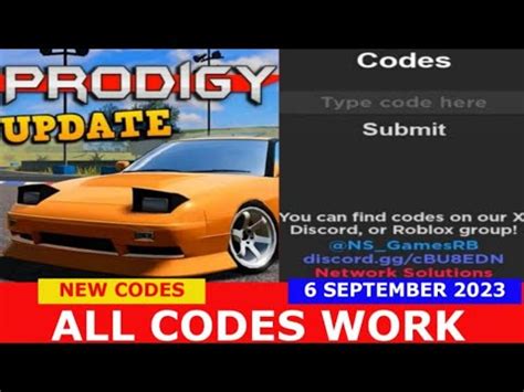 NEW UPDATE CODES EVENT Prodigy Drift ALPHA ROBLOX ALL CODES