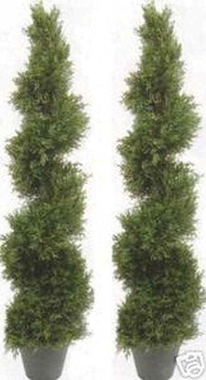 Amazon Two Foot Inch Artificial Cypress Spiral Trees Potted