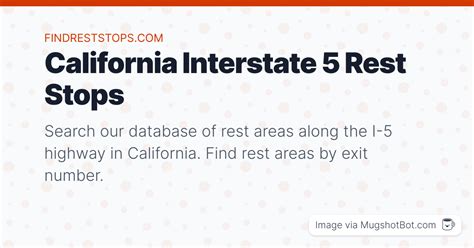California Interstate 5 Rest Stops Find All Rest Stops On I 5