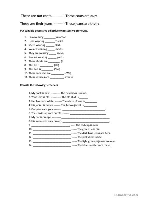 Possessive Adjectives And Possessive English Esl Worksheets Pdf And Doc