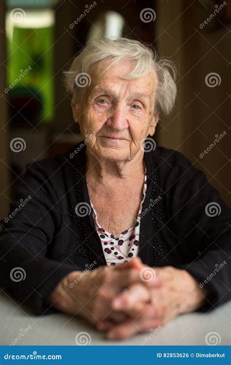 Portrait Of An Elderly Woman Grandma Stock Photo Image Of Face