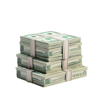 D Stack Of Us Dollar Notes Isolated Png Transparent Alpha Png