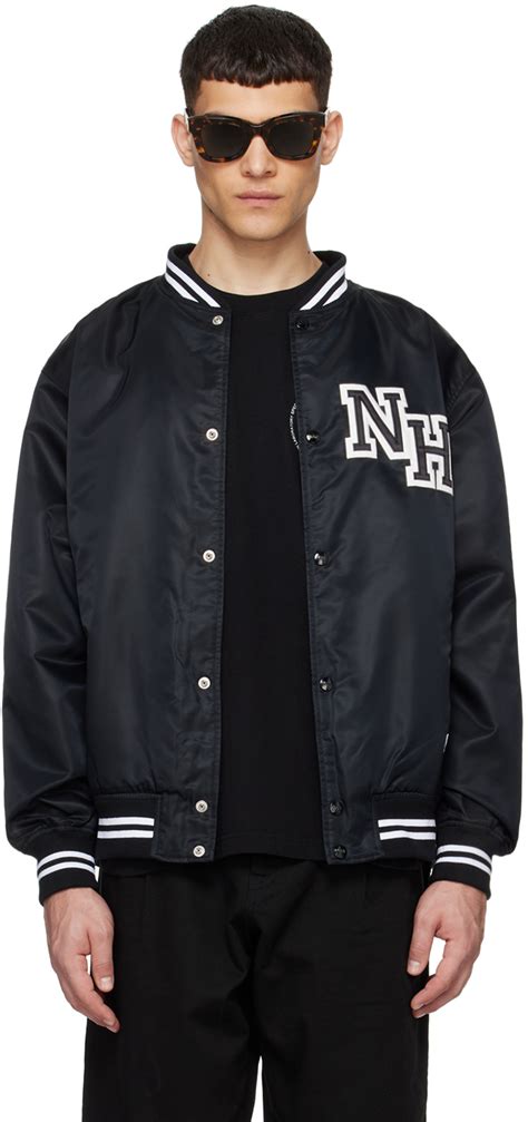 Black Baseball Bomber Jacket By Neighborhood On Sale