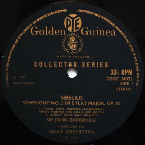 Jean Sibelius Sir John Barbirolli Conducting Hallé Orchestra