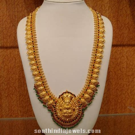 Gold Mango Haram With Lakshmi Pendant South India Jewels Gold