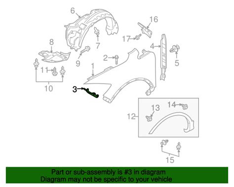 TD11 52 240A Fender Front Bracket 2007 2015 Mazda CX 9 Mazda