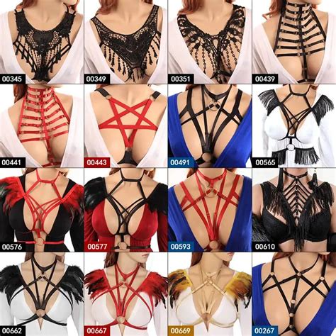 Women Strap Cage Body Harness Bra Strappy Top Pentagram Belt Soft Bondage Lingerie Garter Punk