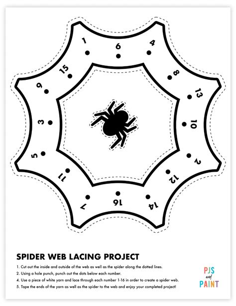 Spider Web Lacing Craft With Free Printable Template