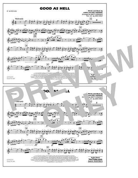 Good As Hell Arr Matt Conaway And Jack Holt Eb Alto Sax Sheet