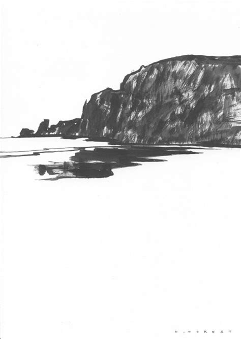 Beach Landscape Island Drawing Landscape Minimal Painting
