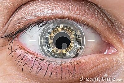 Human Eye Scanning And Recognition Biometric Identification Stock