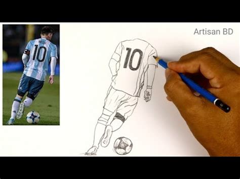 How To Draw Messi Easy Pencil Sketches Messi From FIFA World Cup Qatar