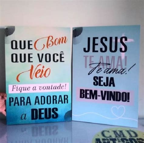 Kit Placas De Boas Vindas Igreja Congresso Culto X Cm Elo