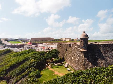 San Juan El Morro Garita Antiga Paisagem De Fortaleza De Parede Da Ilha