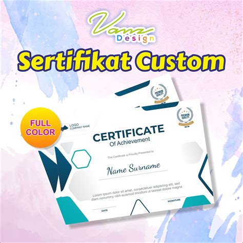 Jual Cetak Sertifikat Custom Piagam Penghargaan Shopee Indonesia