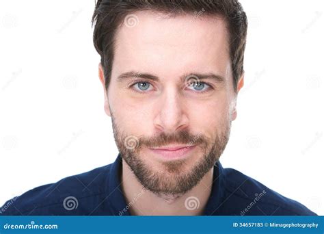 Portrait Of A Handsome Young Man With Beard Smiling Stock Image Image