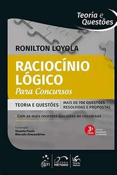 Raciocínio Lógico Para Concursos Série Teoria e Questões PDF Ronilton