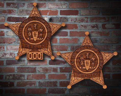 Wooden NYC Sheriff Badge or Patch Plaque