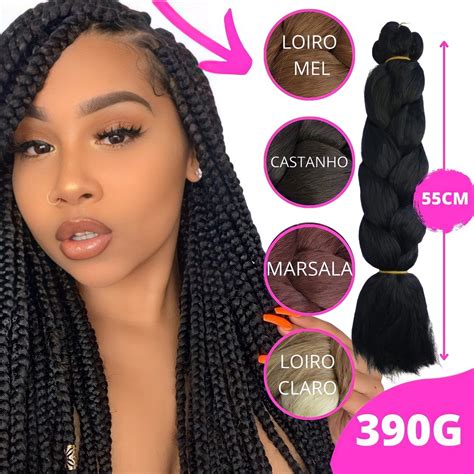 Cabelo Jumbo Jumbão para Trança Box Braids Pronto Para Trançar Pacote