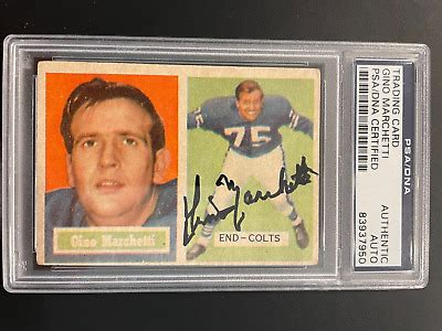 Gino Marchetti Signed Topps Baltimore Colts Football Hall Of Fame