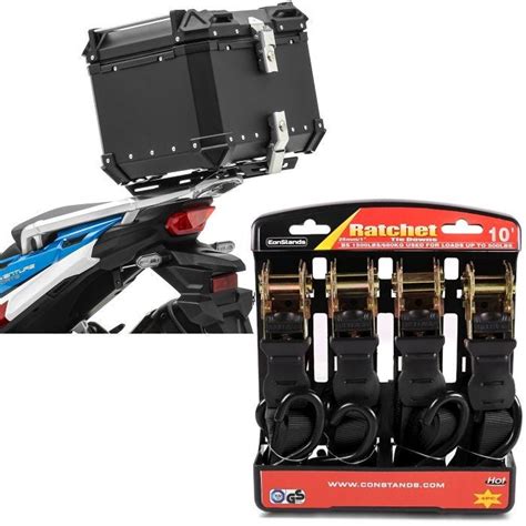 Set Top Case Alu Moto Xb Noir Litres Bagtecs Avec Moto Sangle