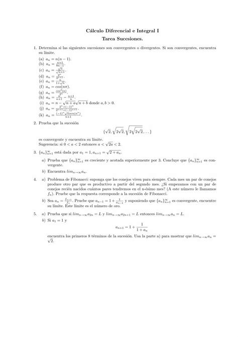 Pdf Calculo Diferencial E Integral I Tarea Pdf Filecalculo