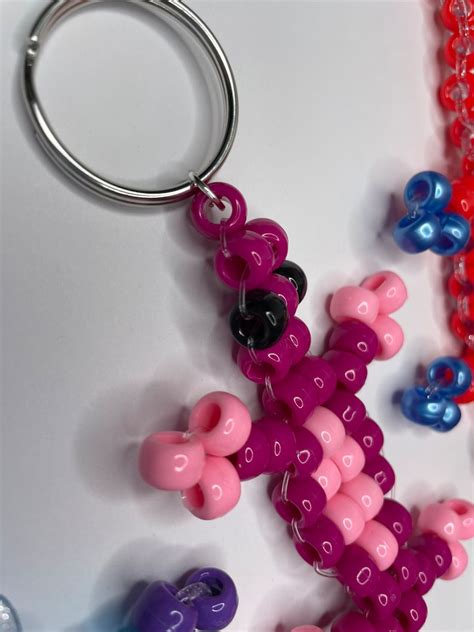 Beaded Lizard Kandi Keychain Etsy