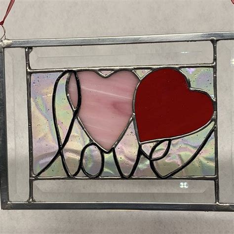 Two Hearts One Love Stained Glass PDF Pattern Etsy Stained Glass